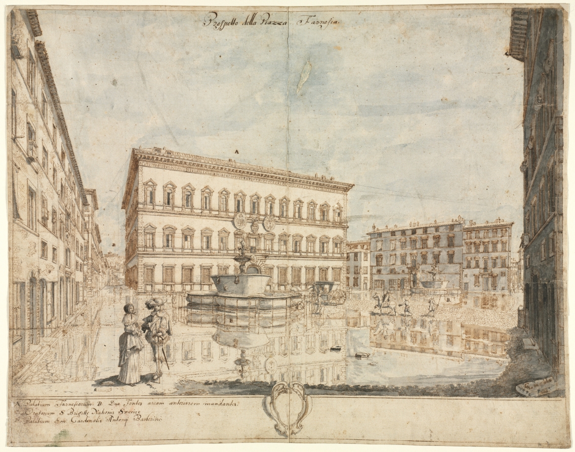Urban Form: Eighteen Views of Rome: The Piazza Farnese (recto)
