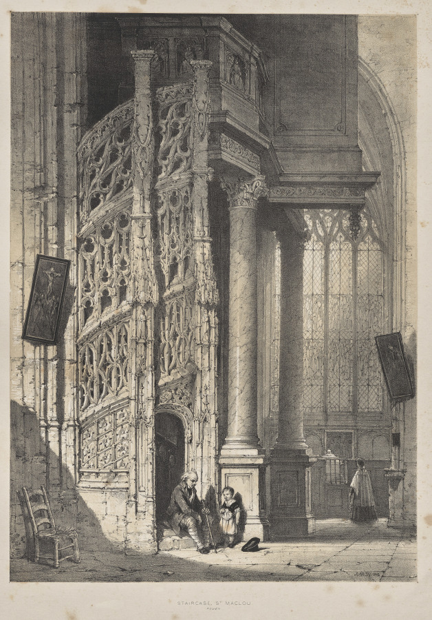 Urban Form: Architecture of the Middle Ages:  Staircase, St. Maclou, Rouen