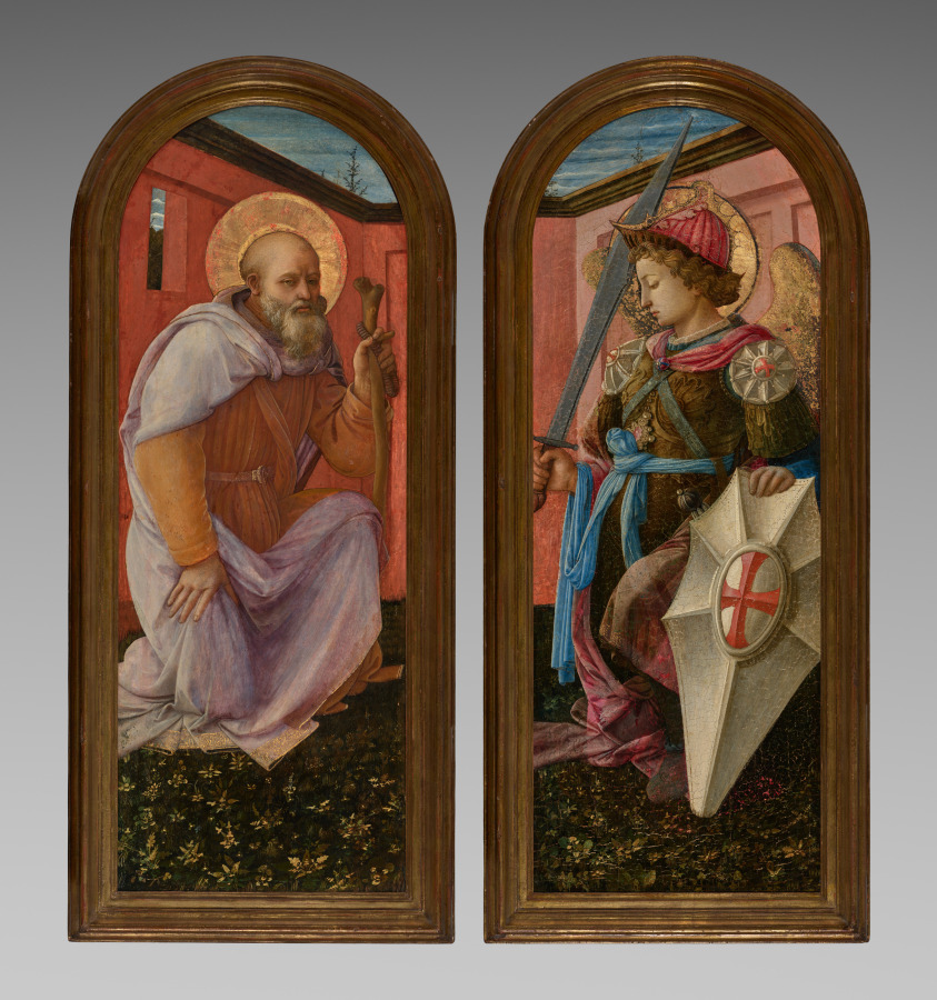 Urban Form: Pair of Panels from a Triptych: The Archangel Michael and St. Anthony Abbot